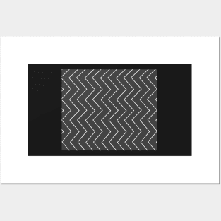 Abstract zigzag - gray and white. Posters and Art